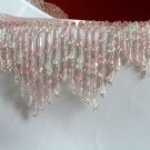 Beautiful Beaded Fringes Trim  5.5 "Baby Pink, Crystal and Clear