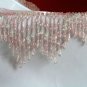 Beautiful Beaded Fringes Trim  5.5 "Baby Pink, Crystal and Clear