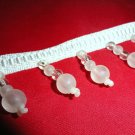 Beautiful  1 1/2"White Beads Fringe  with Pearl at the end