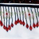 Gorgeous Beaded Fringes Trim 3 1/2" Red.Pink & Lt. Green Seed- Acrylic/Glass.