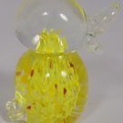 Yellow, red & Clear Art Quality Glass Singing Duck Figurine