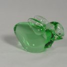 Green Art Quality Glass Rubbit   Figurine