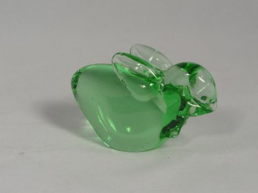 Green Art Quality Glass Rubbit   Figurine