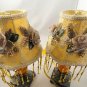 UNIQUE PAIRE (2) GORGEOUSE LIGHT YELLOW  LAMP BEAUTIFUL  DECORATED
