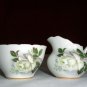 VINTAGE ROSINA  BONE CHINA ROSE INDIVIDUAL CREAMER AND SUGAR SET MARKED ENGLAND