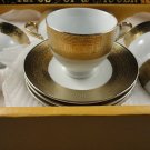 Beautiful 12 PCS, FINE PORCELAIN 24CT GOLD PLATED CUP & SAUCER