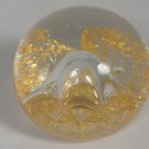 Gorgeous Round Glass paperweight with Gold and Octopus in it