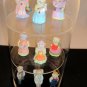 VINTAGE (9) J.C. MINIATURE COLLECTIBLE PIG FIGURINE WITH GLASS DOME DISPLAY