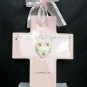 Beautiful Ceramic Pink Cross With Heart For Girls Room
