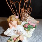 LITTLE  ANGELS LAYING DOWN WITH METAL WINGS 5" LONG
