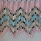 Gorgeous Beaded Fringe Trim 6" Pink,Blue,Black & Clear Long Bead.All is glass.