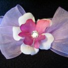 Purple and white flower, lavender bow, purple band