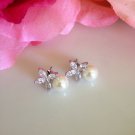 Butterfly Pearl Stud Earrings