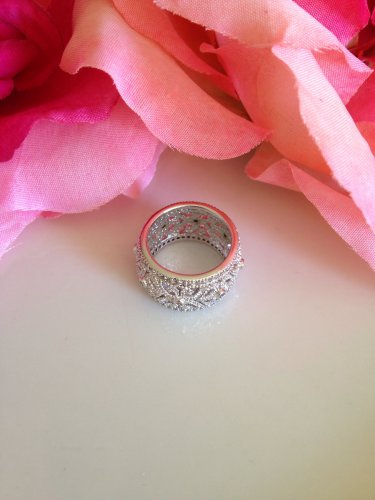 Filigree Crest Eternity Ring