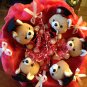 Five Red Dr. Bear Bouquet, Best Gift for Graduation