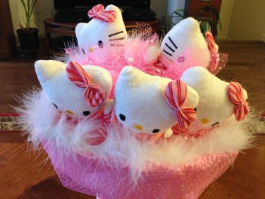 Five Cute Hello Kitty Bouquet, Pink Hello Kitty Bouquet, Best Best Gift for any Occasions