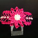 Kanzashi Flower Headband, Ribbon Flower Headband, Garden Rose Headband, Girls Flower Headband