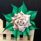 Tsumami Kanzashi Flower Clip, Brooch Flower Pin, Rose Flower Clip
