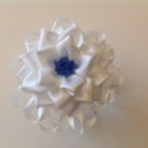 Kanzashi Flower, Rsumami Kanzashi, White Ribbon Flower