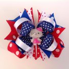 Hello Kitty Stacked Hair Bow, 4th July Stacked Hair Bow