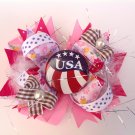4th July Stacked Hair Bow