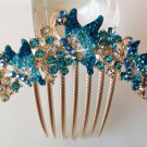Blue Butterfly Boutique Alloy Rhinestone Crystal Comb