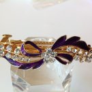 Plum Bow Alloy Rhinestone Crystal Barrette