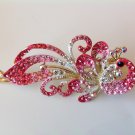 Red Peacock Rhinestone Crystal Hair Clip