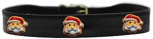 Chipper Santa Face Dog Collar Black Size 12