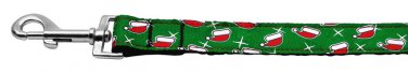 Santa Hat Nylon and Ribbon leash 1'' wide