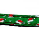 Santa Hat Nylon and Ribbon leash 3/8'' wide