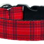 Plaid Nylon Collar Red