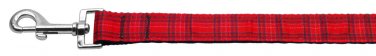 Plaid Nylon leash Red 1 wide