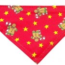 Bandana Red Faux Leather Gingerbread Star