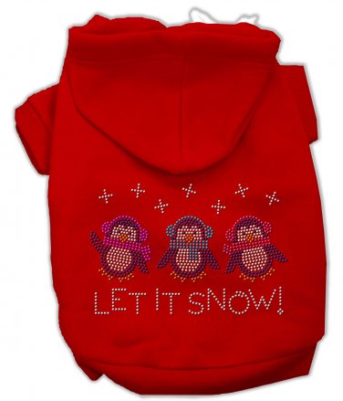 Hoodie Let it Snow Penguins Red