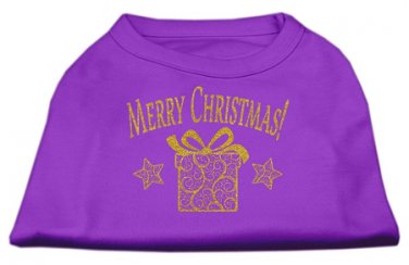 Dog Shirt Purple Present Chrismas