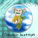 Fan art Pin back button (Link&Rowlet)