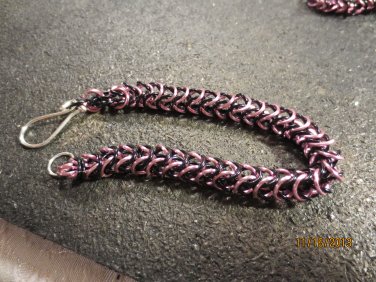 Pink & Black Chainmaille Bracelet