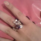 Silver small flower ring