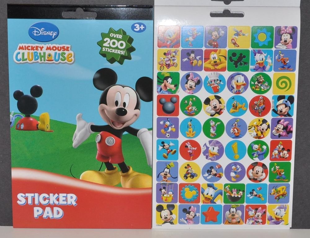 MICKEY MOUSE STICKERS 200+ BOOK DISNEY MICKEY CLUB HOUSE STICKER PAD ...