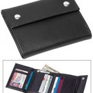 Mens Black Leather Wallet with ID Window and Security Snaps