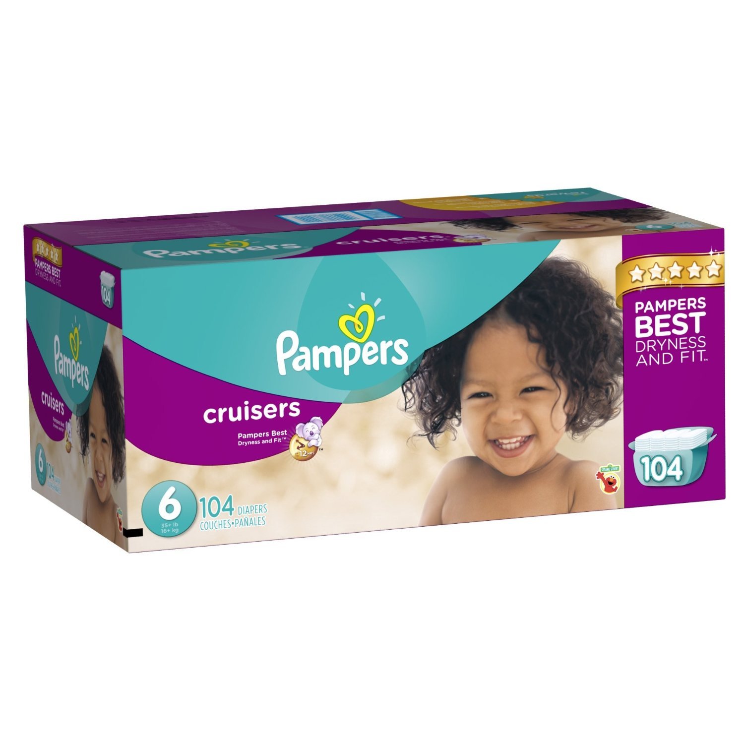 Pampers Cruisers Diapers Size 6 Economy Pack Plus 104 Count (FREE SHIPPING)