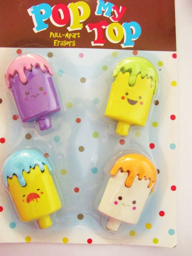 Pull apart Erasers 4pcs school supplies Pencil Erasers Arts n Crafts