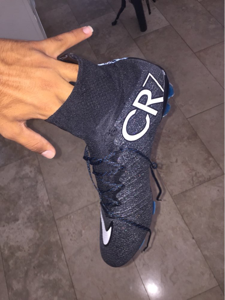 SIZE 8 size Free Shipping Nike CR7 mercurial High Cleats FG black all ...