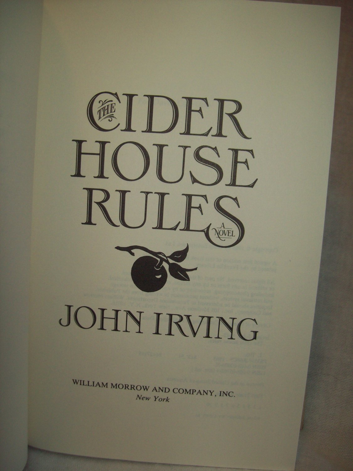 cider house rules book review new york times