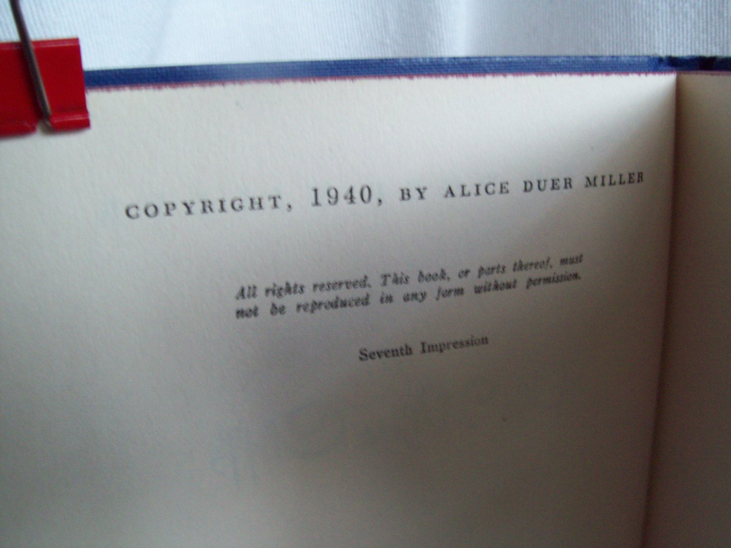 The White Cliffs. Alice Duer Miller, author. 1st Edition, 7th