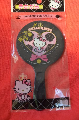 Japan Sanrio Hello Kitty hand held black mirror