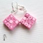 EarArtEarrings-01-013 - Dark Pink with Light Pink Multi Square Earrings