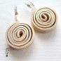 EarArtEarrings-01-010 - Beige Swirls with Copper Highlight Earrings