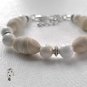 Embrace-01-004 Taupe with White Clasp Bracelet + extender